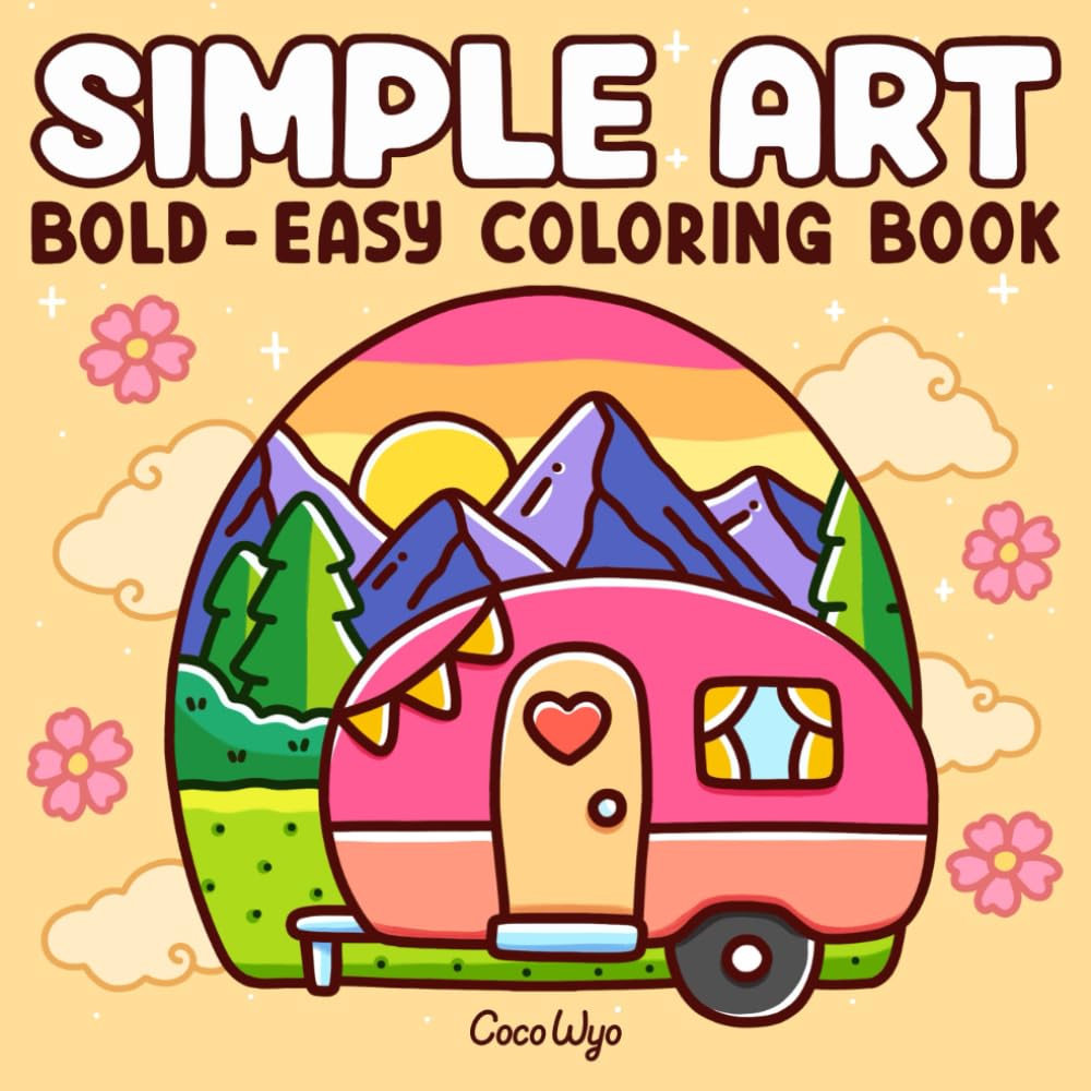 61Su3Fo0omL._SL1000_ Simple Art: Coloring Book for Adults and Teens, Bold and Easy Designs for Relaxation with Minimalist Features (Bold & Easy Coloring) - Image 1