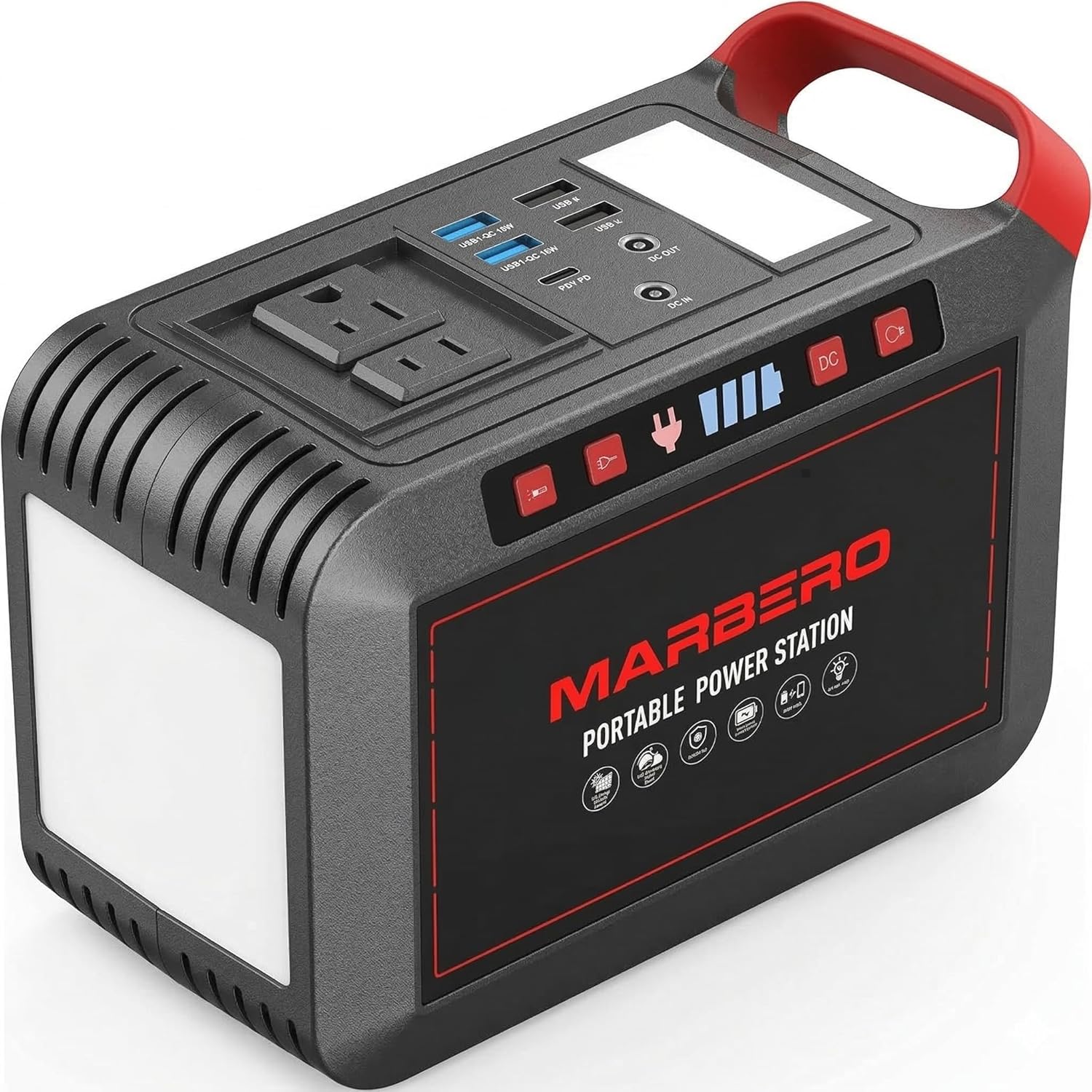 81M8VyLRCQL._AC_SL1500_ Portable Power Station 300W MARBERO 237Wh Camping Solar Generator Backup Lithium Battery with Pure Sine Wave 110V AC Outlet, USB C, USB A, DC for Outdoors Camping CPAP Home Blackout Emergency - Image 1